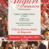 ... il manifesto del concerto "Auguri in Musica" presso la chiesa di Bagnolo del 17.12.17 ...